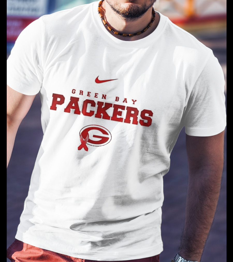 Green Bay Packers Nike February Wear Red American Heart Month T-Shirt