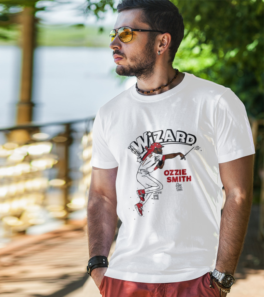 Ozzie Smith Wizard Cardinals Baseball Caricature T-Shirt