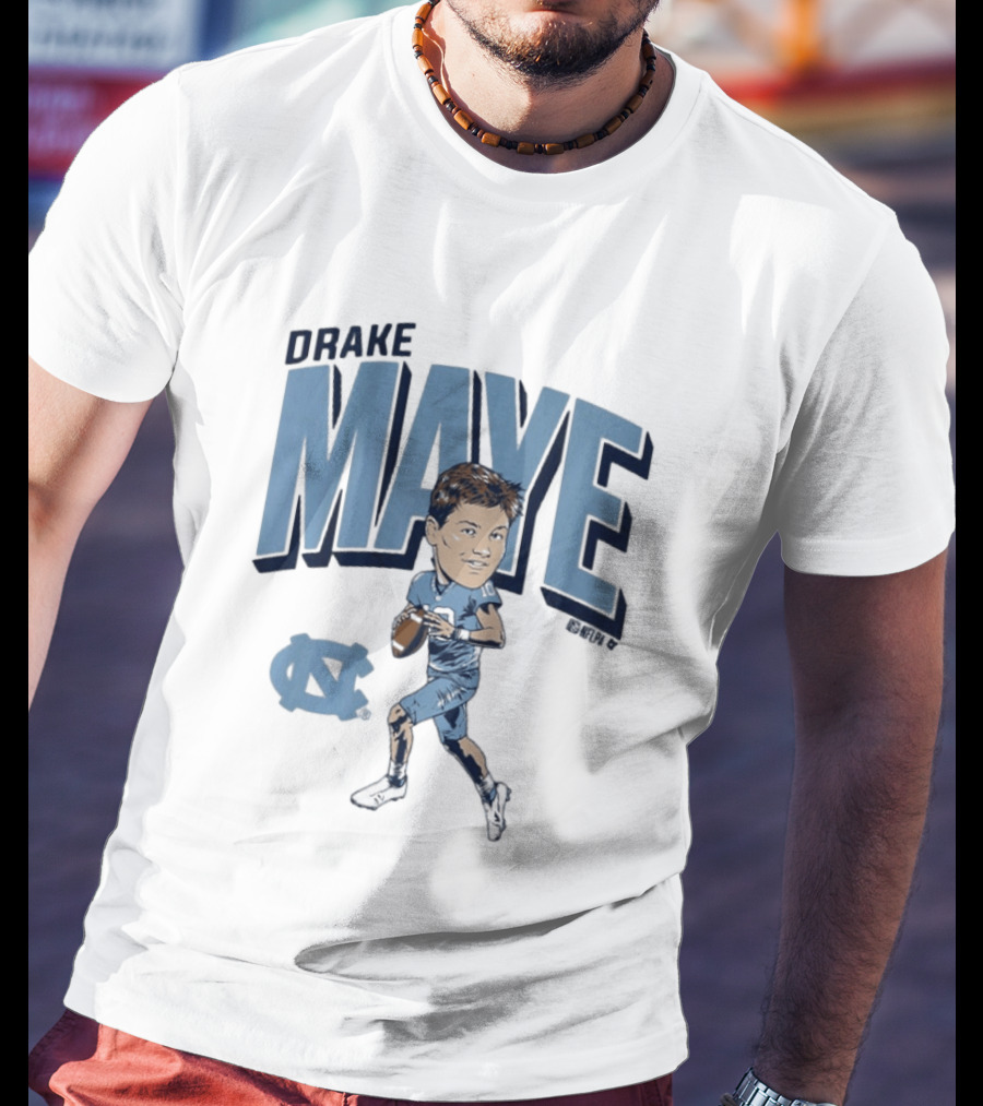 North Carolina Tar Heels Drake Maye Caricature Football Player T-Shirt