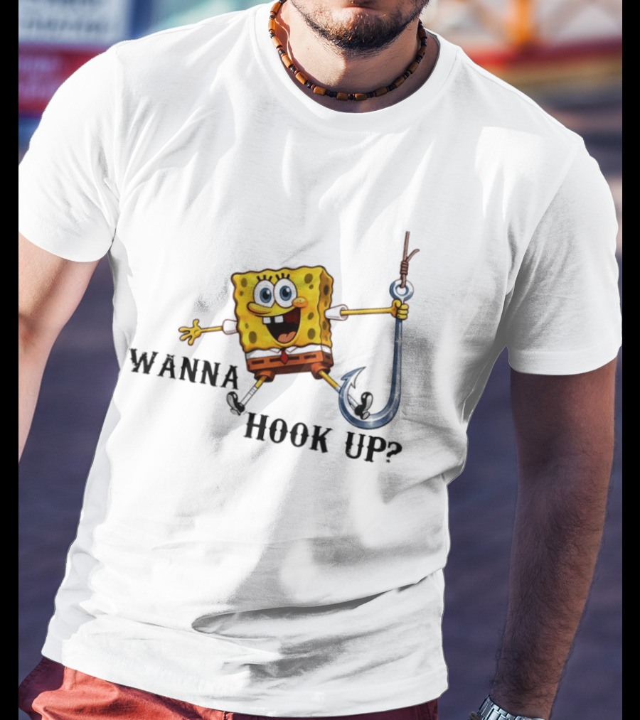 SpongeBob SquarePants Wanna Hook Up Funny Hook Adventure T-Shirt