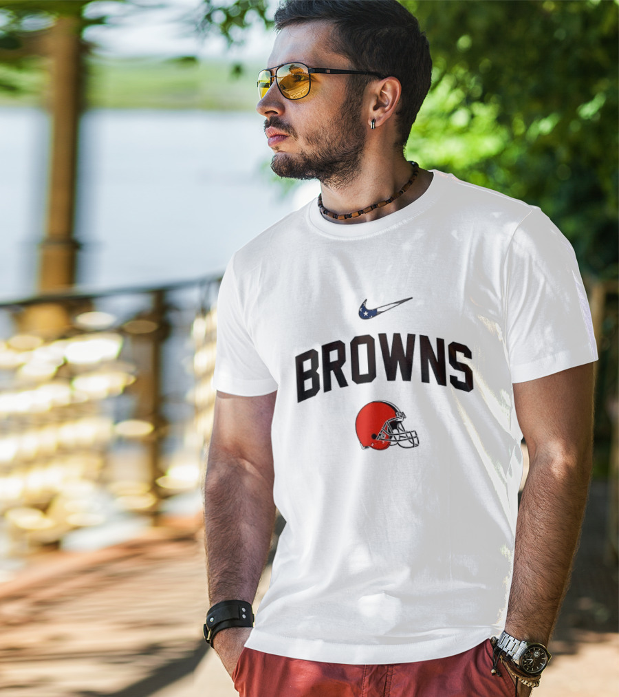 Cleveland Browns Nike Football Helmet Support T-Shirt