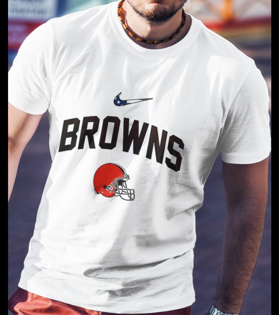 Cleveland Browns Nike Football Helmet Support T-Shirt