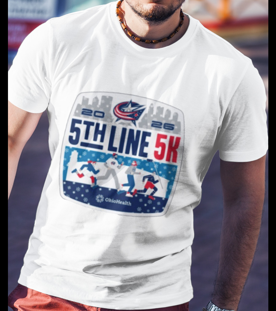 Columbus Blue Jackets 2026 5th Line 5K OhioHealth Event T-Shirt