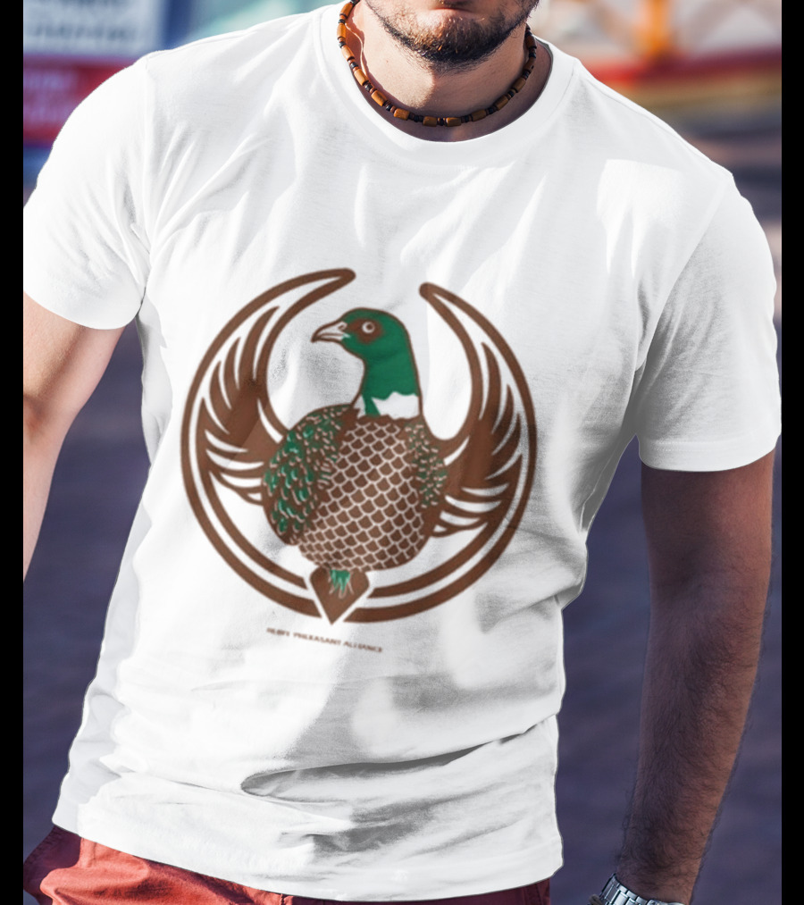 Rebel Pheasant Alliance Bird Emblem Icon Heavyweight T-Shirt