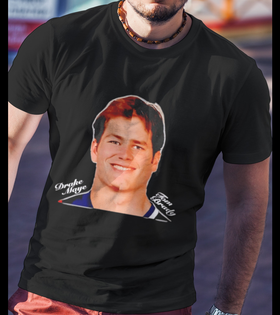 Drake Maye Tom Brady Face Mashup T-Shirt