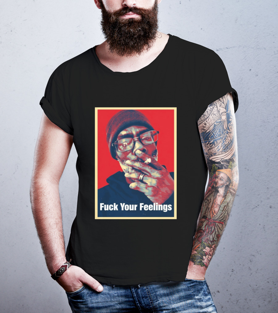 Uncle Clif Fuck Your Feelings Smoking Glasses Beanie Red T-Shirt