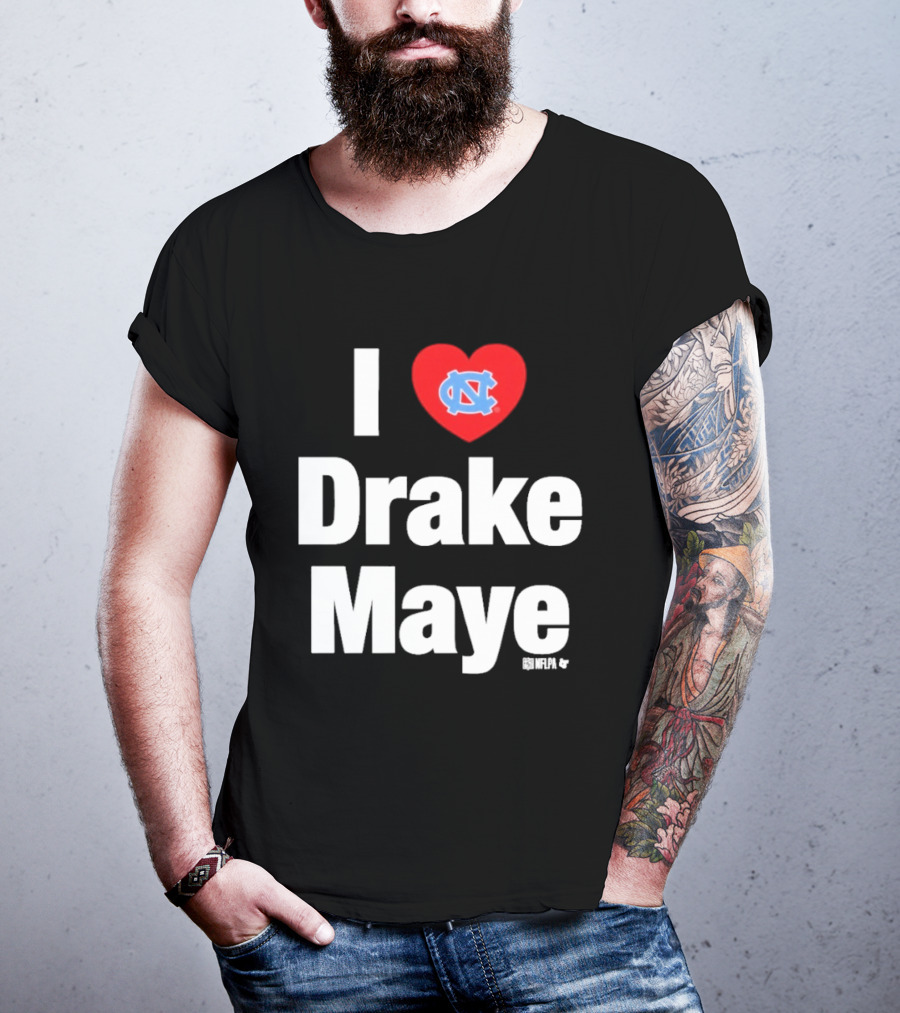 North Carolina Tar Heels I Heart Drake Maye UNC T-Shirt