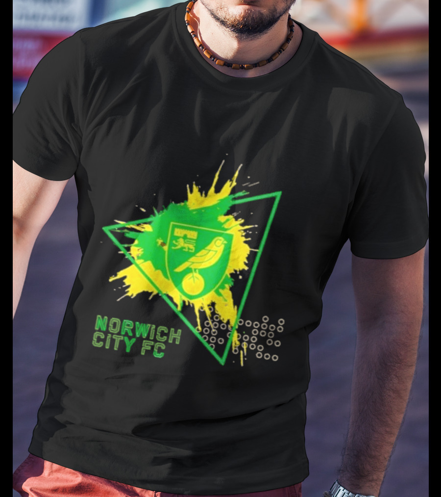Norwich City FC Junior Crest Splash Triangle T-Shirt