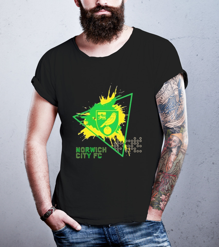 Norwich City FC Junior Crest Splash Triangle T-Shirt