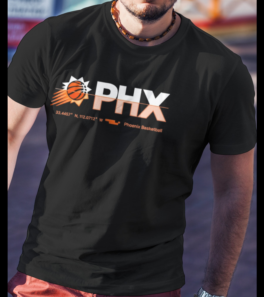 PHX Valley Basketball 33.448° N 112.074° W Phoenix Basketball T-Shirt