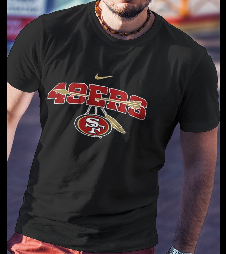 NIKE San Francisco 49ers Native American Heritage Month Arrow Football T-Shirt