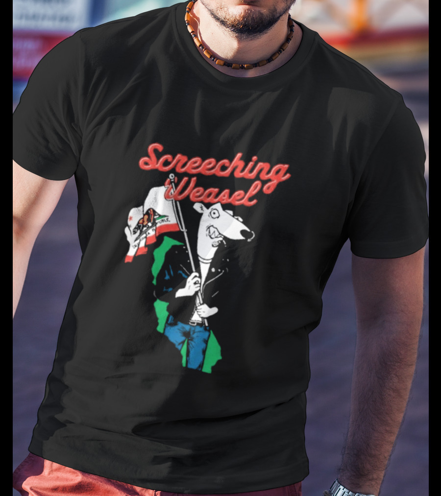 Screeching Weasel California Flag Bearer T-Shirt