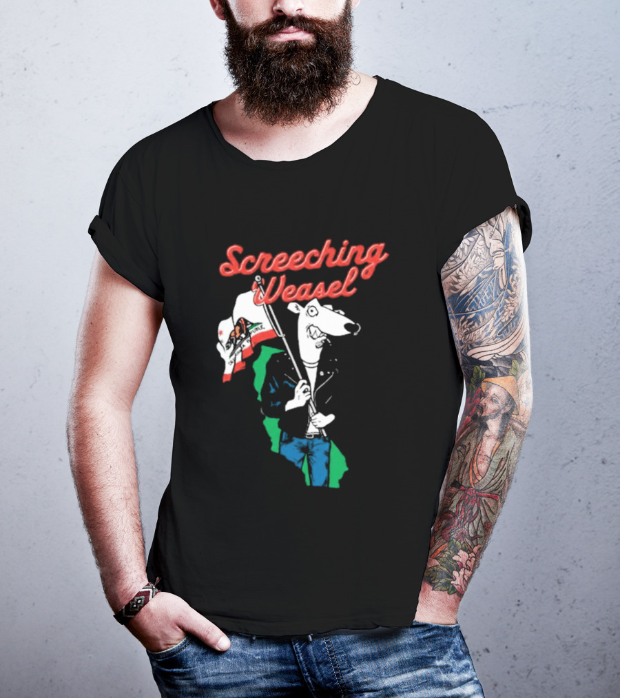 Screeching Weasel California Flag Bearer T-Shirt