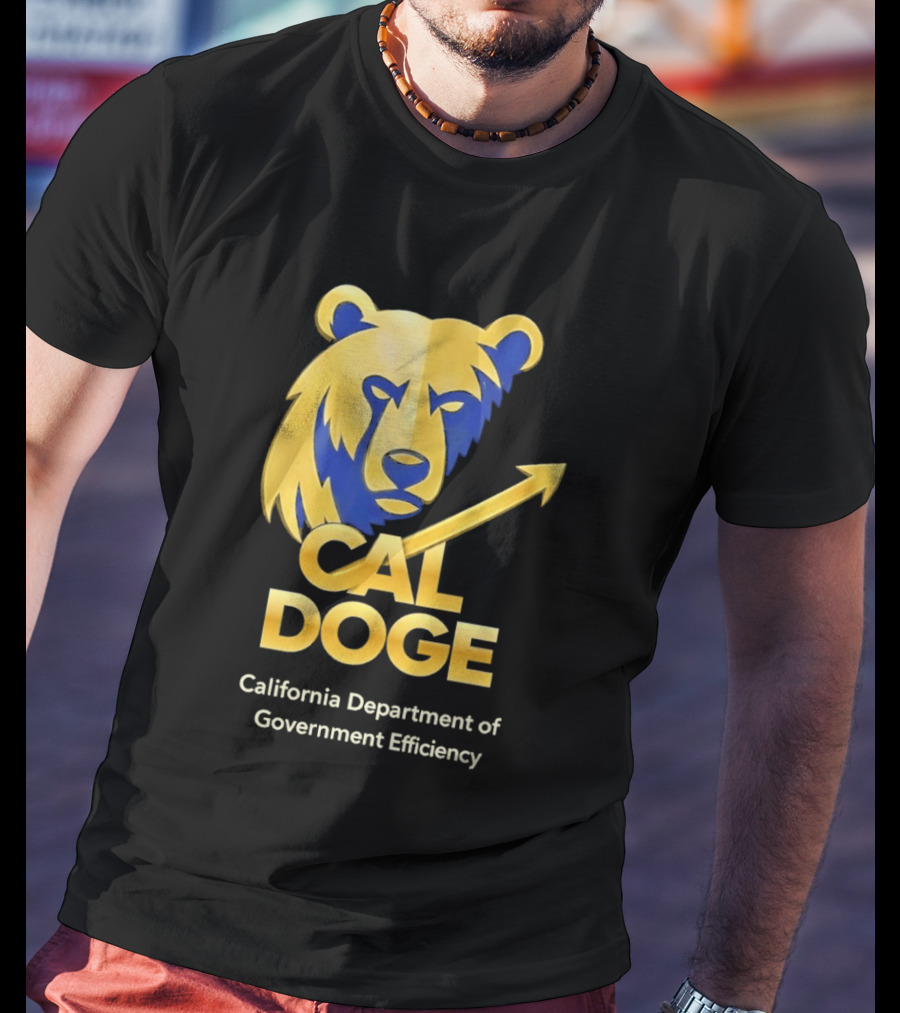 CAL DOGE California Department Of Government Efficiency Bear Arrow T-Shirt