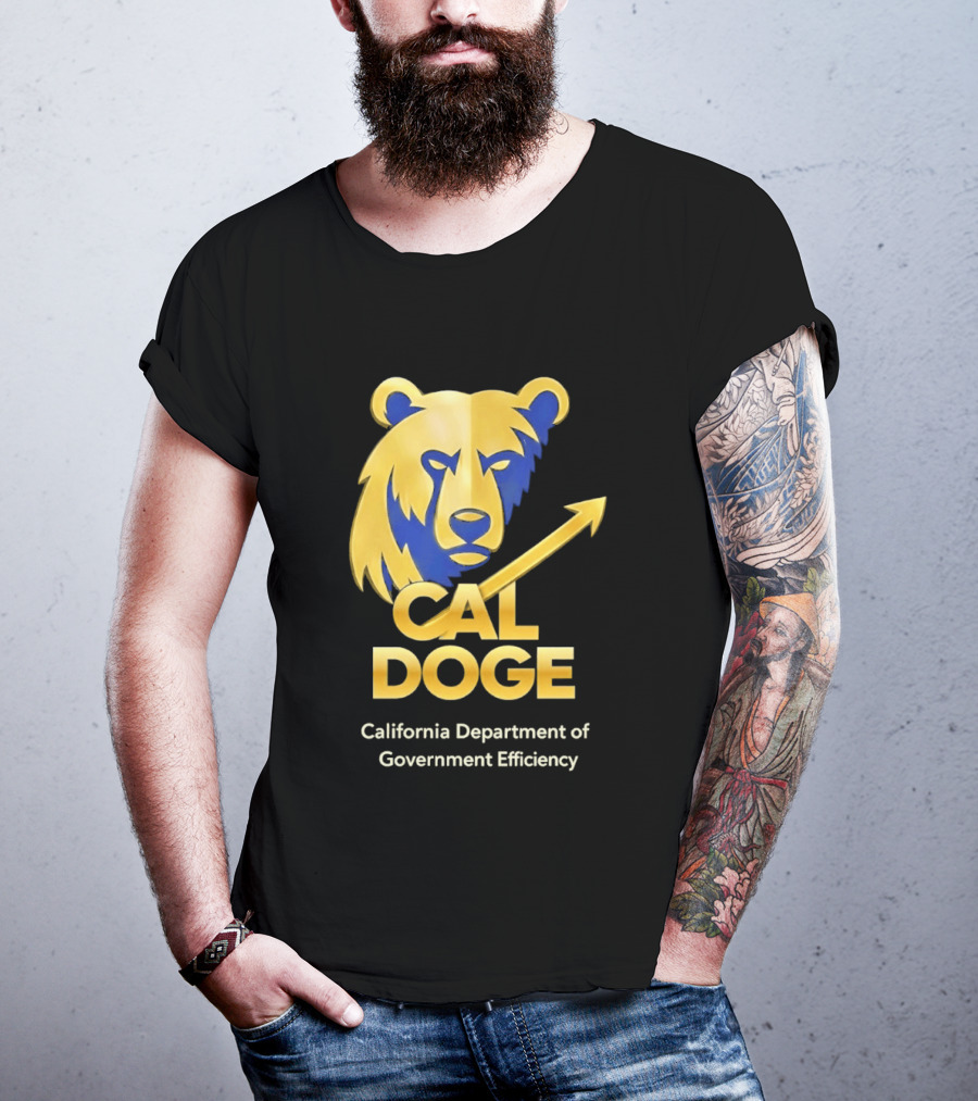 CAL DOGE California Department Of Government Efficiency Bear Arrow T-Shirt