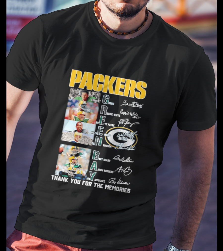 Packers Green Bay Thank You For The Memories Legends Signatures T-Shirt