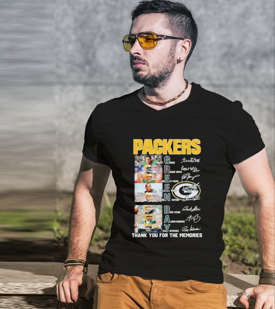 Packers Green Bay Thank You For The Memories Legends Signatures T-Shirt