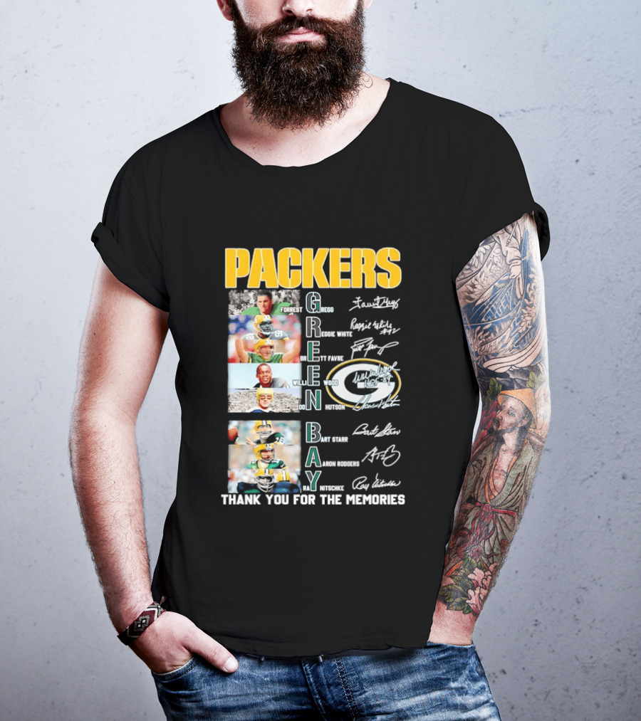 Packers Green Bay Thank You For The Memories Legends Signatures T-Shirt