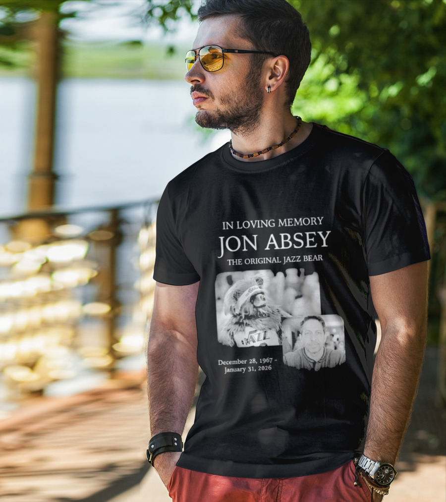 In Loving Memory Jon Absey The Jazz Bear December 28 1967 January 31 2026 Utah Jazz T-Shirt
