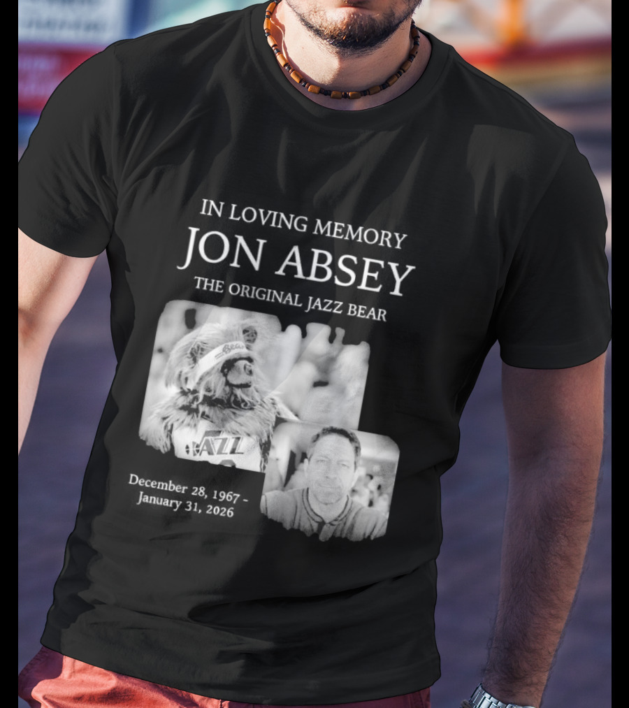 In Loving Memory Jon Absey The Jazz Bear December 28 1967 January 31 2026 Utah Jazz T-Shirt