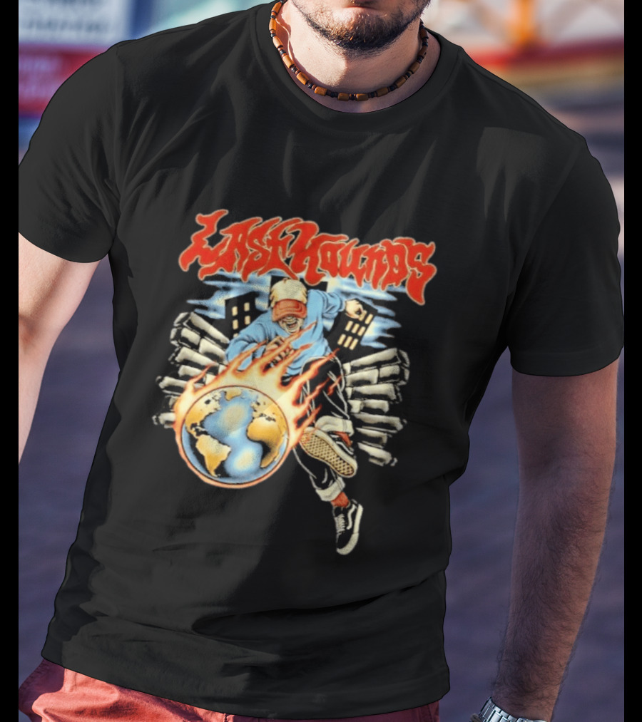 Last Hounds Tour Feb 2026 Flaming Globe T-Shirt