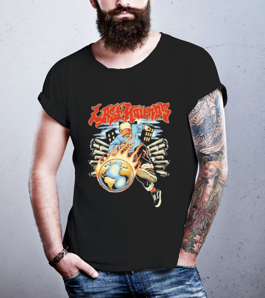 Last Hounds Tour Feb 2026 Flaming Globe T-Shirt