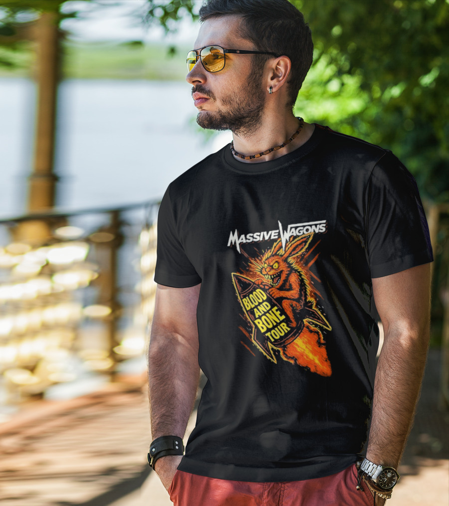 Massive Wagons Blood And Bone European Tour Rocket Demon T-Shirt