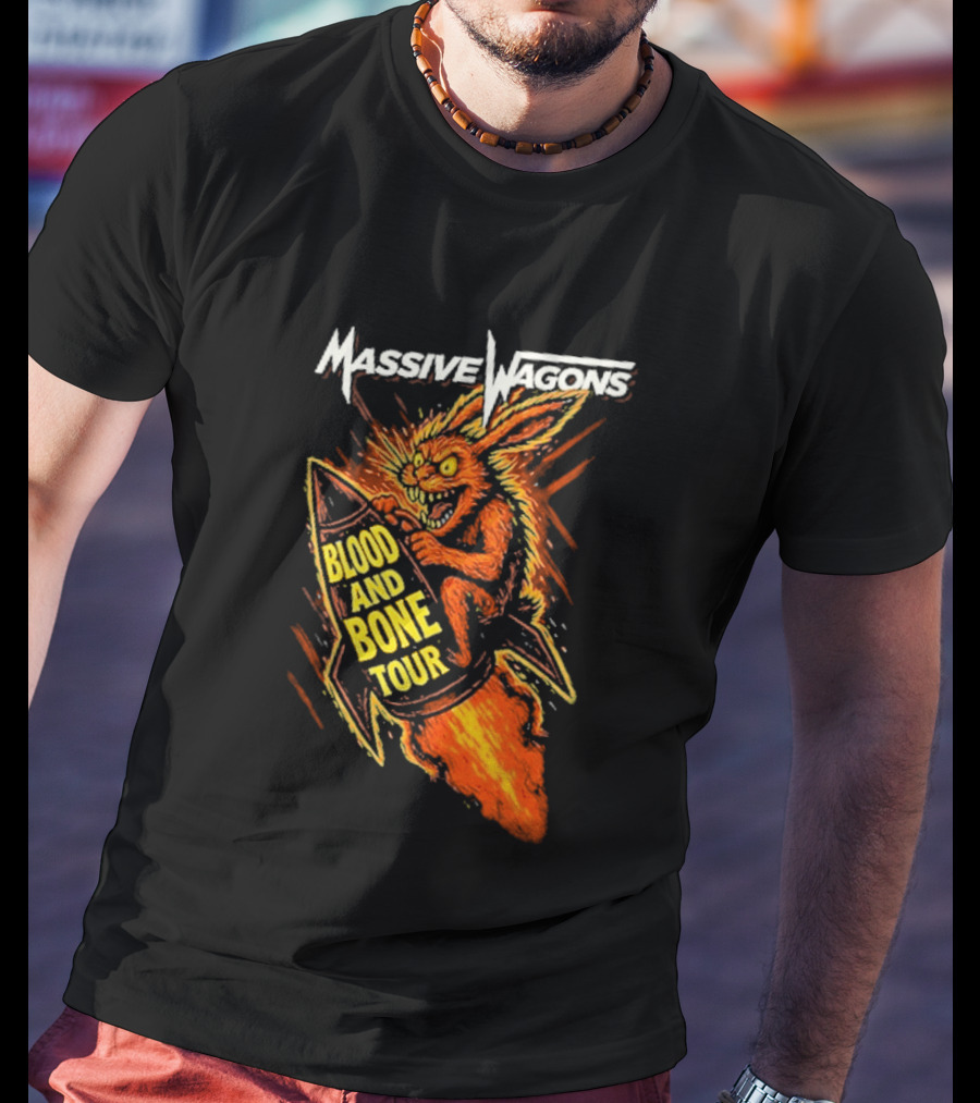 Massive Wagons Blood And Bone European Tour Rocket Demon T-Shirt
