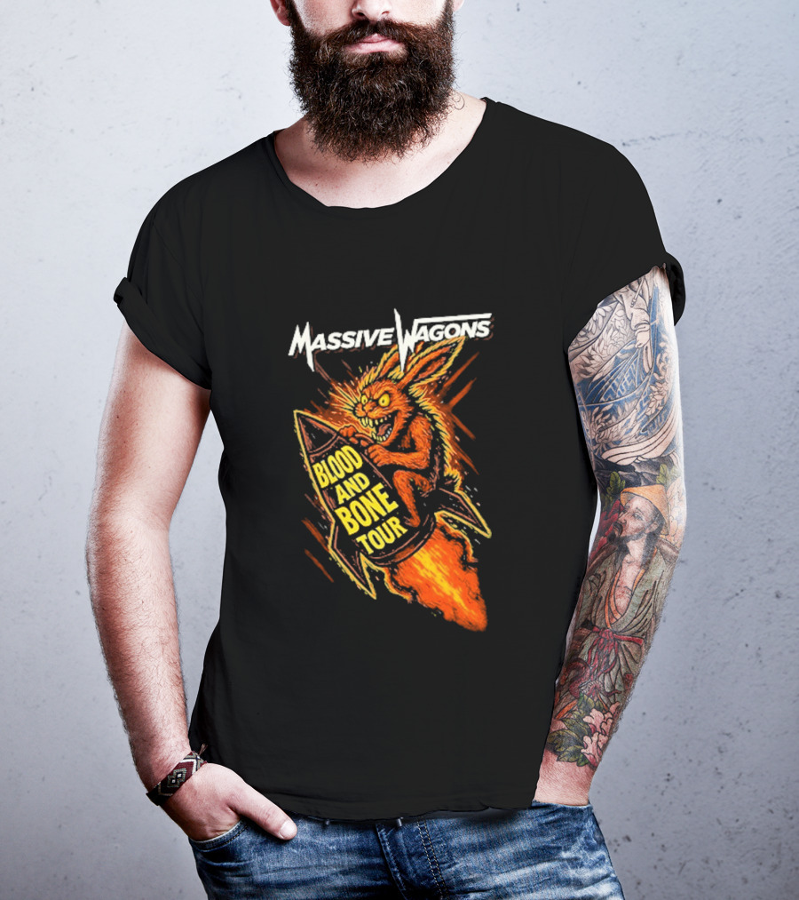 Massive Wagons Blood And Bone European Tour Rocket Demon T-Shirt