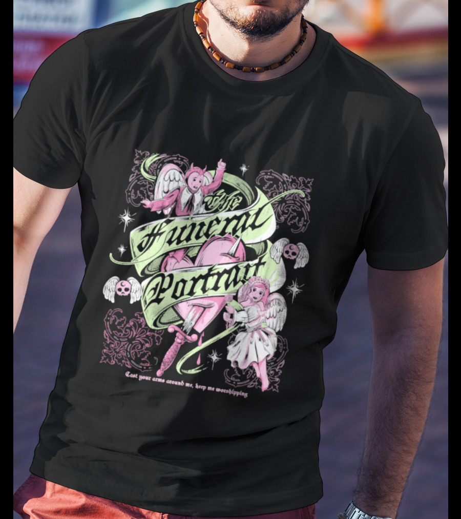 The Funeral Portrait Devil And Angel Pink Heart Aesthetic T-Shirt
