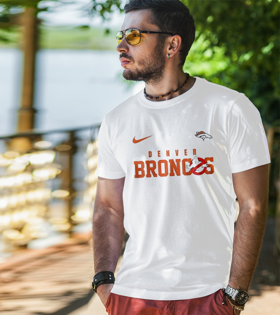 Nike Denver Broncos Ghostbusters Crossover Who Ya Gonna Call T-Shirt