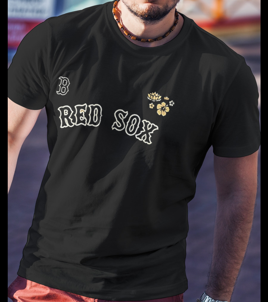 Boston Red Sox AAPI Celebration B With Yellow Flowers T-Shirt
