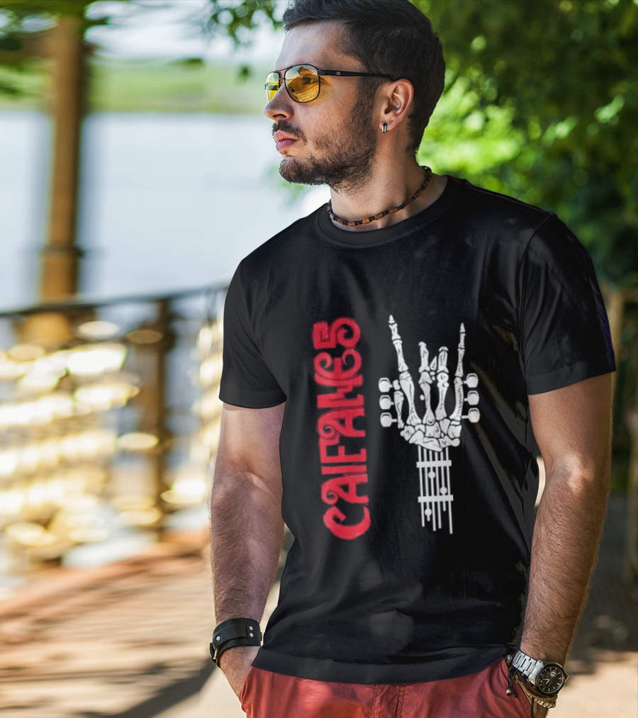CAIFANES Skull Guitar Rock Silence T-Shirt