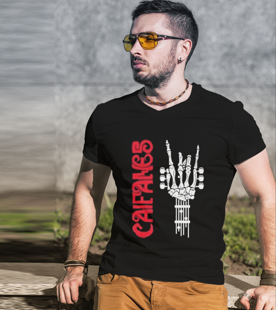 CAIFANES Skull Guitar Rock Silence T-Shirt