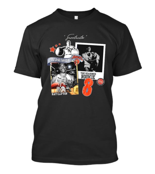 Nat Clifton NBA Trailblazer Knicks Detroit Rookie Number 8 T-Shirt