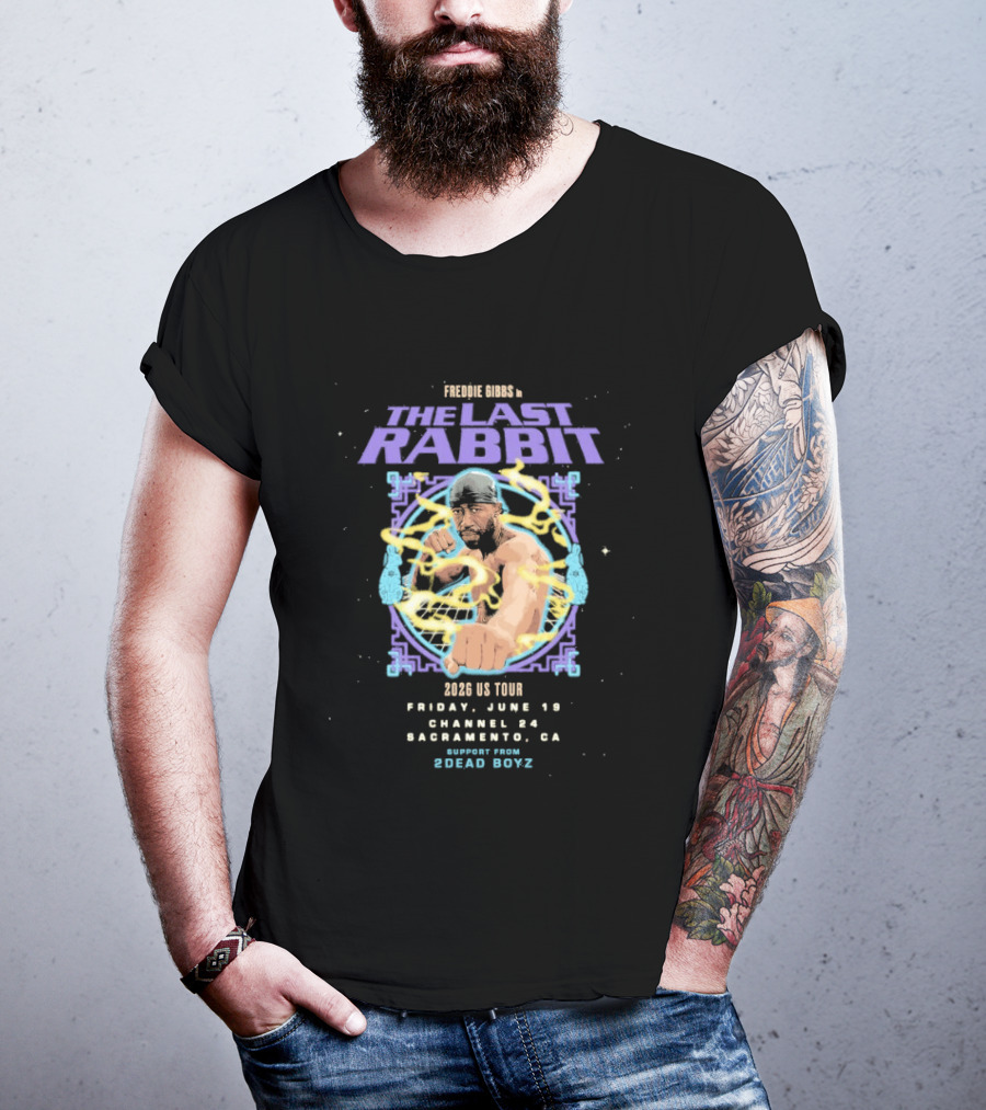Freddie Gibbs The Last Rabbit 2026 US Tour Sacramento June 19 Special Guests Sugar Boys T-Shirt
