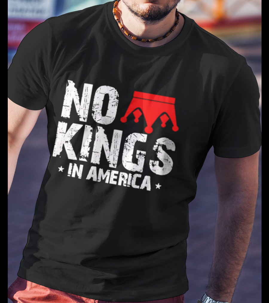 No Kings In America Red Crown T-Shirt