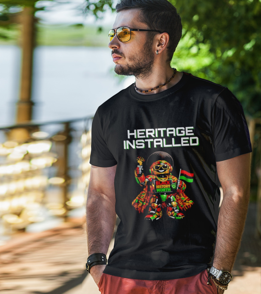 Heritage Installed Robot Black History T-Shirt
