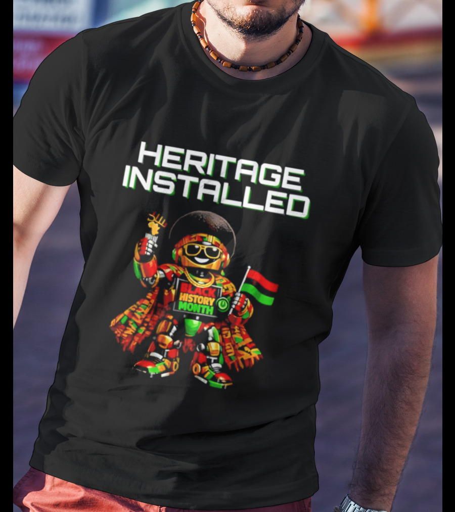 Heritage Installed Robot Black History T-Shirt