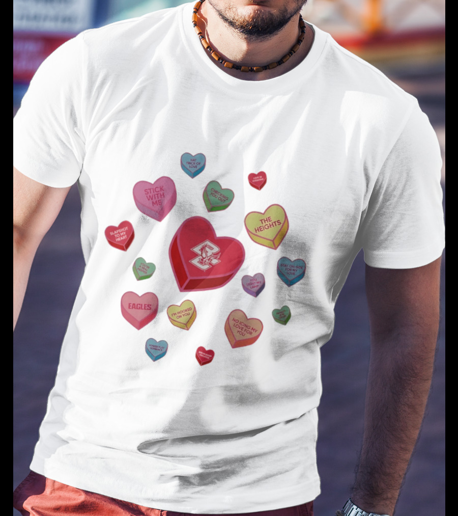 Boston College Eagles Valentine's Day Hearts Sweet Talk Collection T-Shirt