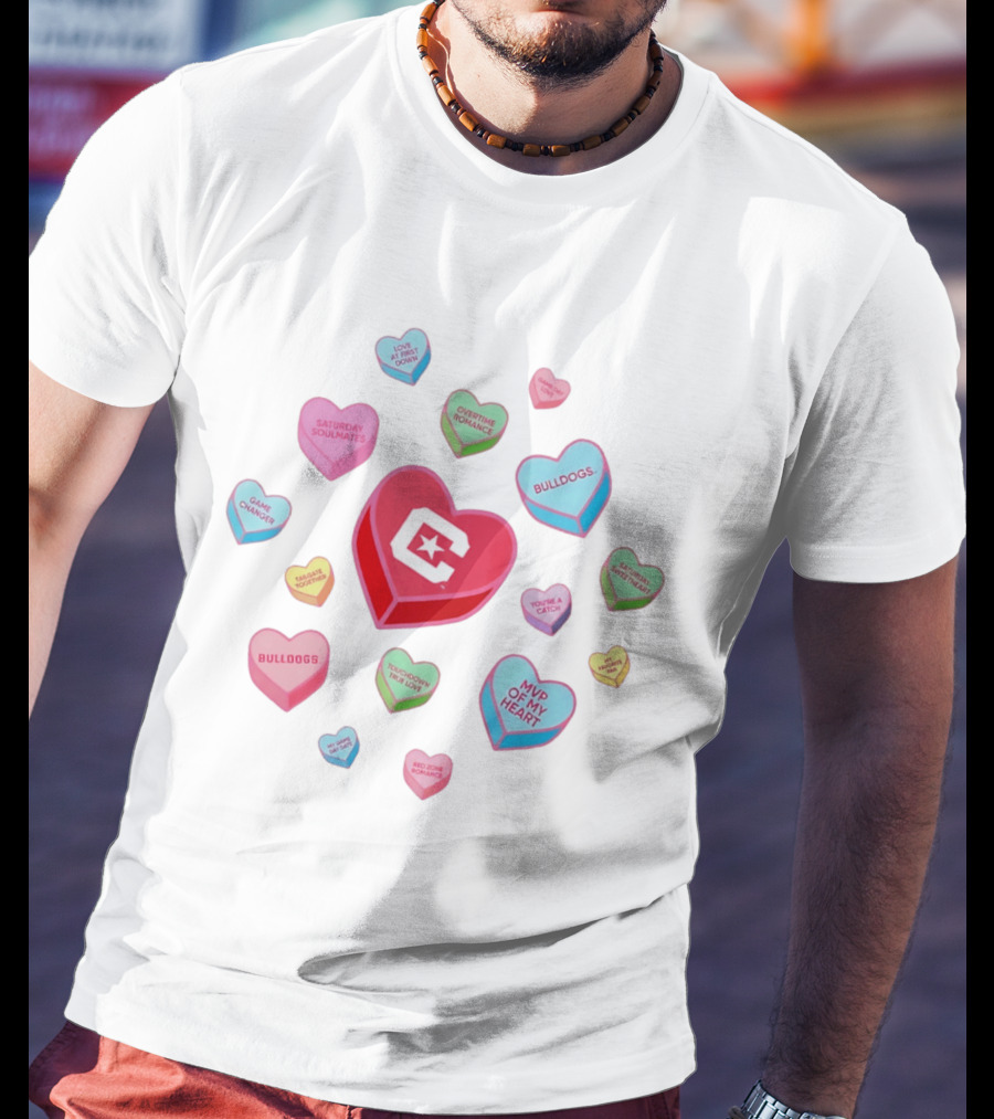 Citadel Bulldogs Valentine's Day Love Hearts Collection T-Shirt