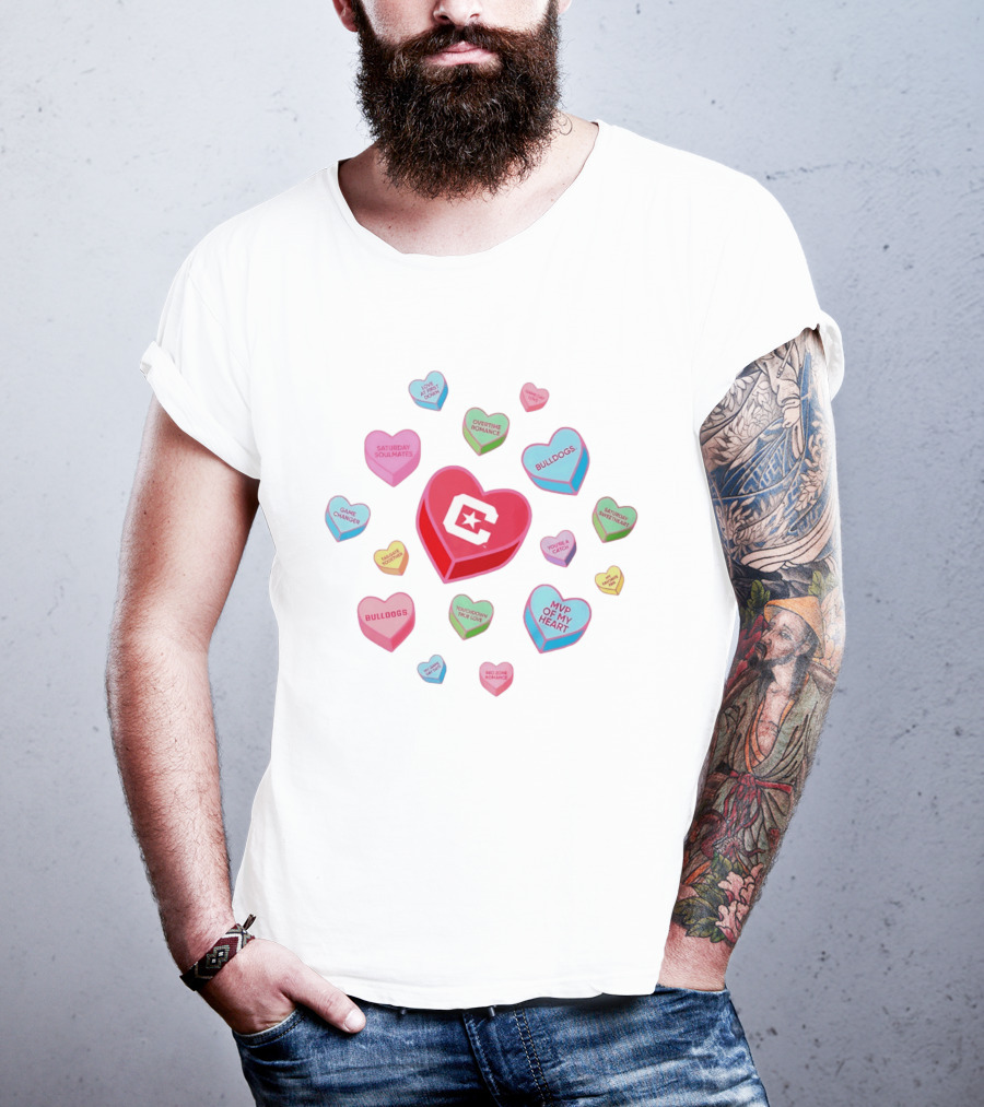 Citadel Bulldogs Valentine's Day Love Hearts Collection T-Shirt