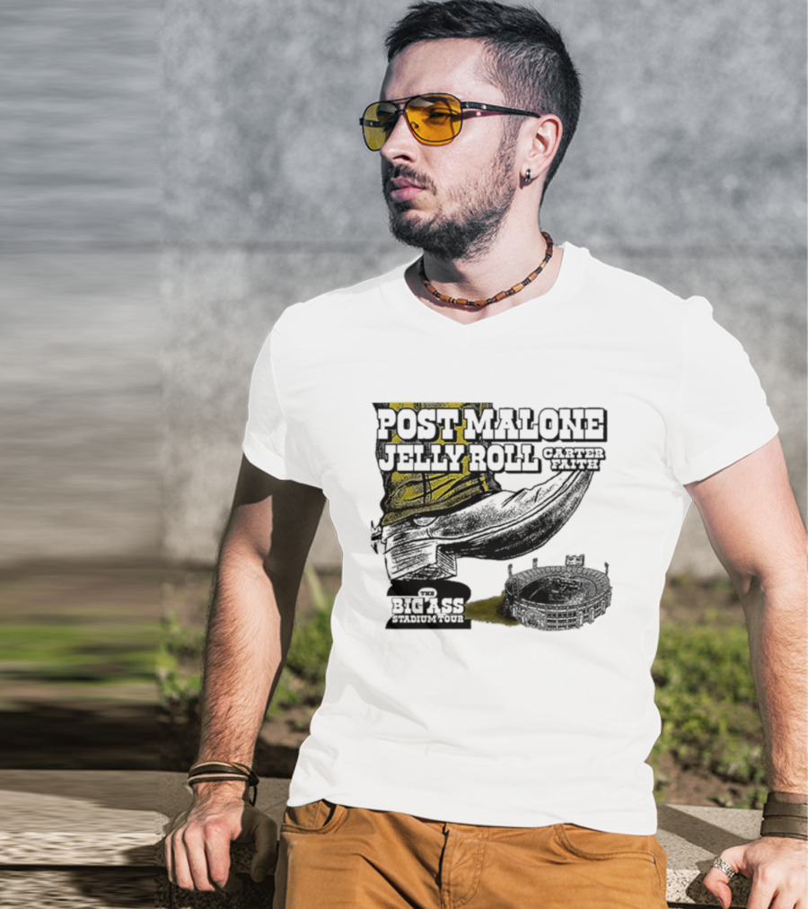 Post Malone Jelly Roll Carter Faith Big Ass Stadium Tour 2026 Dates T-Shirt