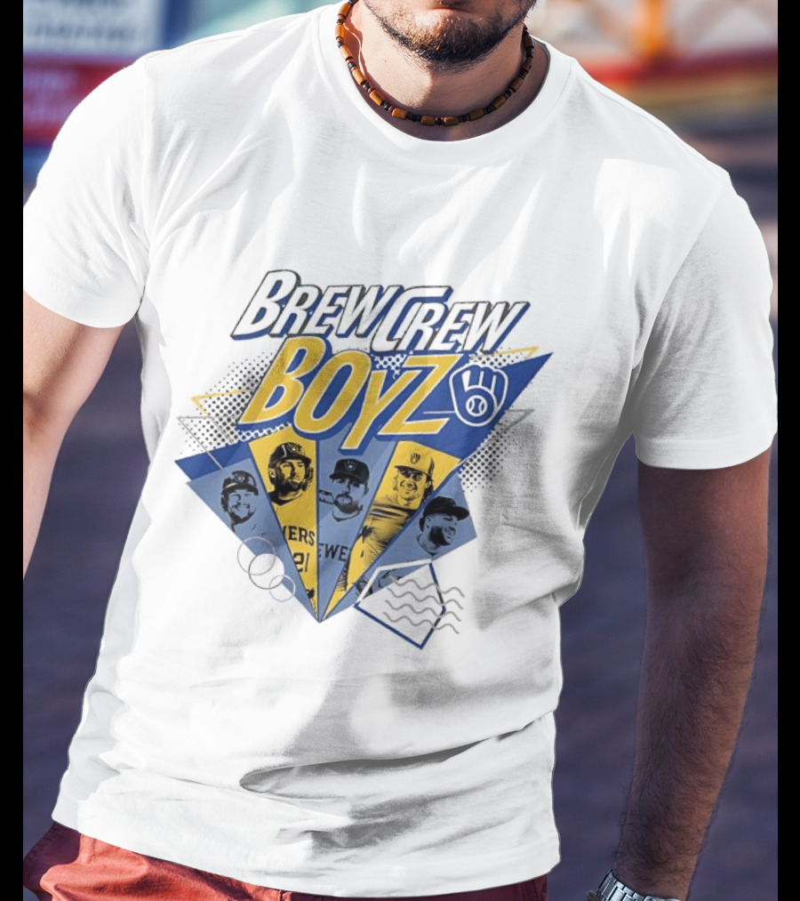 Milwaukee Brewers Brew Crew Boyz MLB Team Players Collage T-Shirt