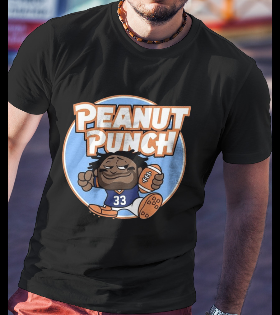 Peanut Punch Charles Tillman Chicago Bears Number 33 Cartoon T-Shirt