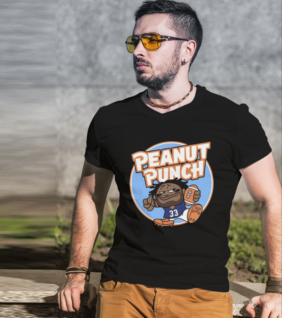Peanut Punch Charles Tillman Chicago Bears Number 33 Cartoon T-Shirt