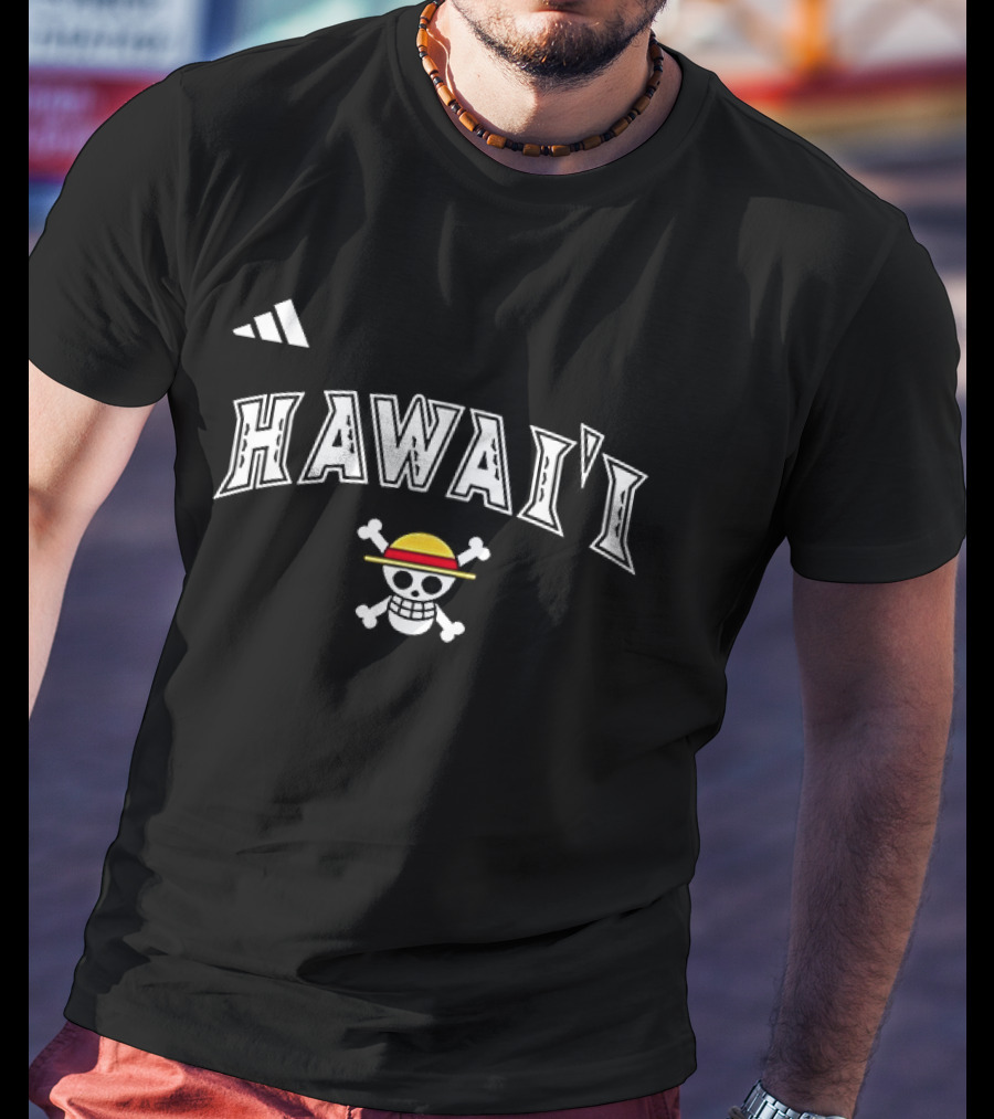 Hawaii Rainbow Warriors One Piece Crossover Luffy Pirate Skull Adventure T-Shirt