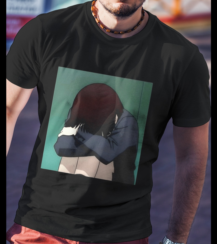 Lain Iwakura Sad Girl In Serial Experiments Lain Anime Iconic Scene T-Shirt