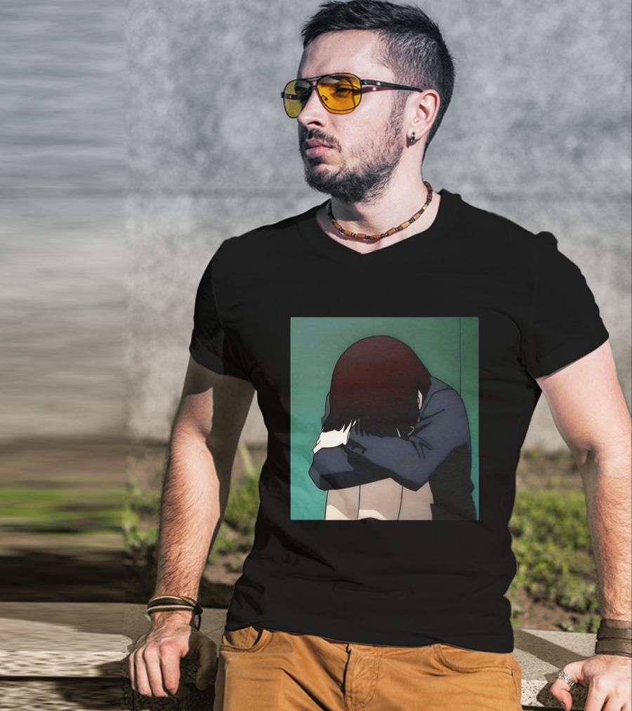 Lain Iwakura Sad Girl In Serial Experiments Lain Anime Iconic Scene T-Shirt
