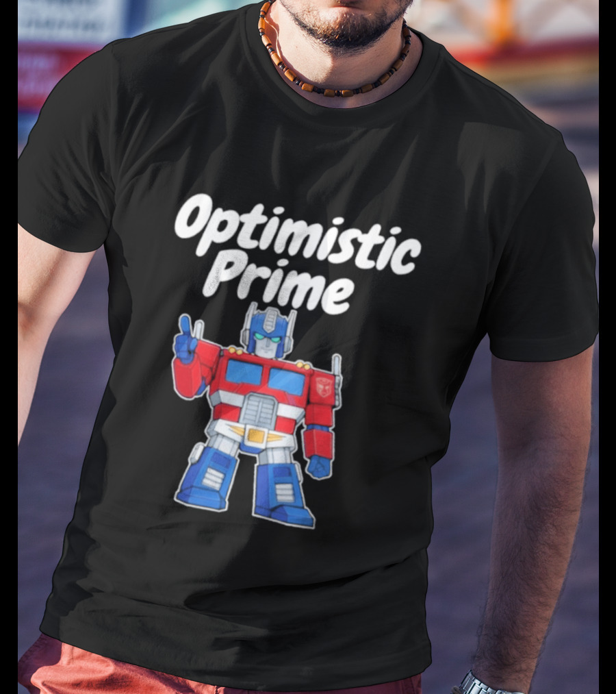 Optimistic Prime Robot Character Thumbs Up T-Shirt